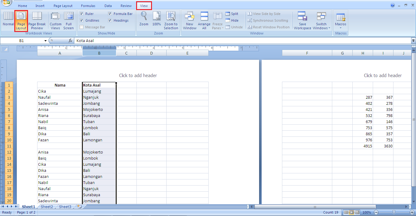 Cara Melihat Page Di Excel